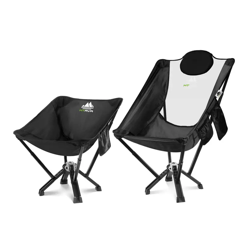 Two-Piece Foldable Camping Chair Set – Ergonomic Classic + High-Back Options
