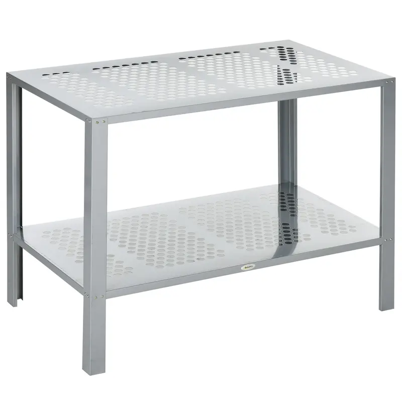 Two-Tier Metal Plant Stand for Indoor or Outdoor Use