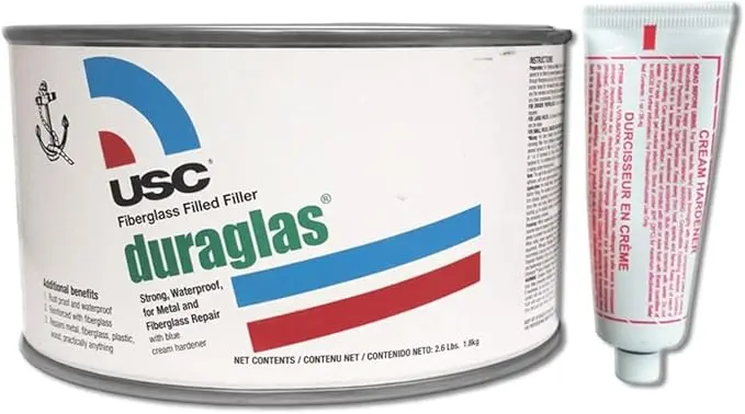 USC Duraglas Marine Filler Compound – 2.6 lb Tub, High-Strength Repair Paste