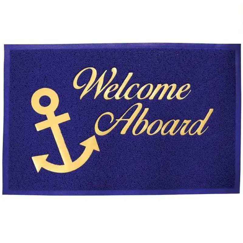 Welcome Aboard Non-Slip Entrance Mat – Navy Blue Marine Grade