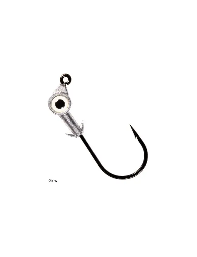 Z-Man Swimbait Eye Jig Head – 1/4 oz, 3/0 Hook, Glow Finish (3-Pack)